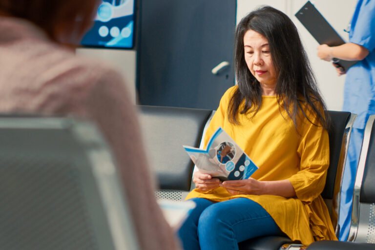 Portrait of asian woman preparing to attend medical appointment