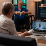 Healthcare team managing telehealth administrative burden remotely