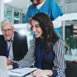 Manager onboarding new administrative staff in a healthcare office