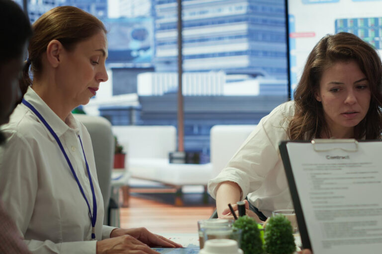 Healthcare administrative team managing billing problems in a growing practice