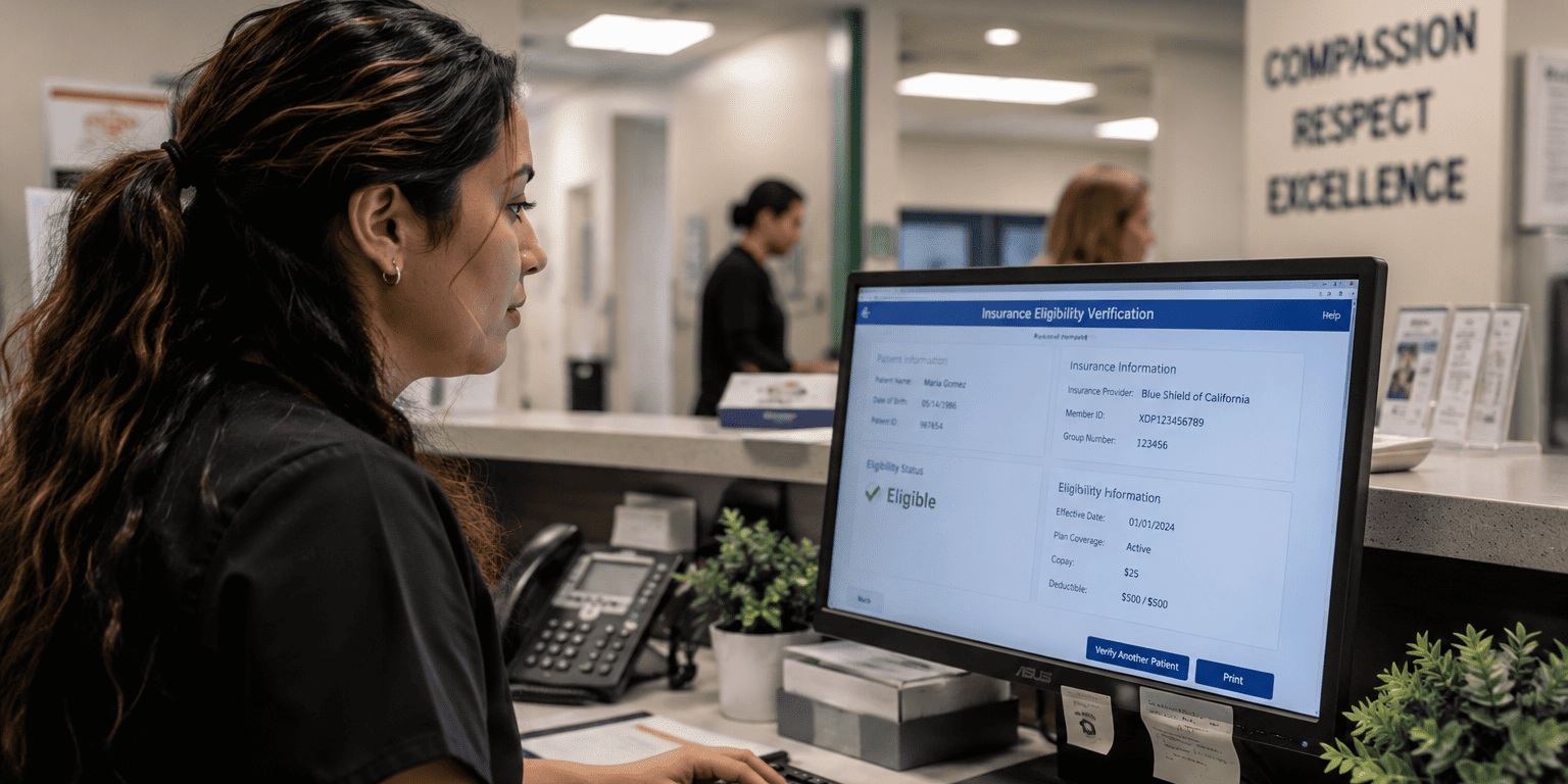 image-eligibility-verification-growth-strategy Healthcare staff completing eligibility verification for patient coverage