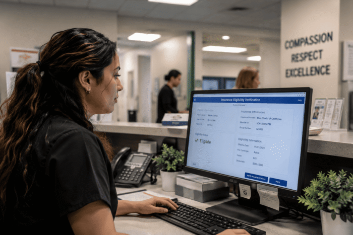 image-eligibility-verification-growth-strategy Healthcare staff completing eligibility verification for patient coverage