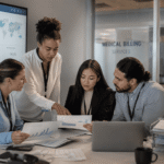 Healthcare administrative team managing revenue cycle burnout and collections workflow